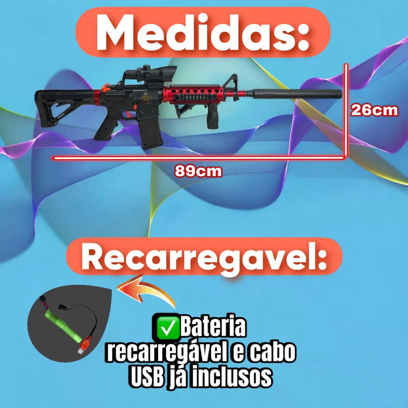 M4 Automática Bolinha Gel Arma de brinquedo Elétrica